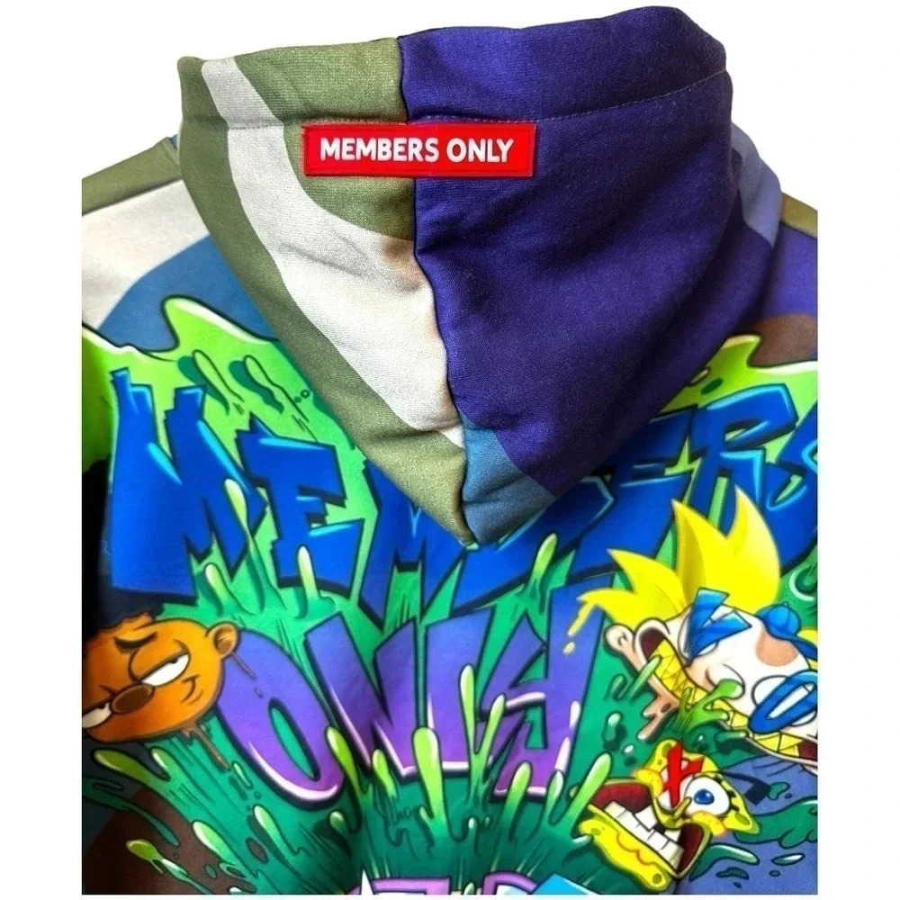 Members Only Nickelodeon Pullover Hoodie New Mens L SpongeBob Arnold Rugrats - Picture 5 of 14